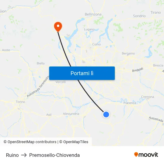 Ruino to Premosello-Chiovenda map