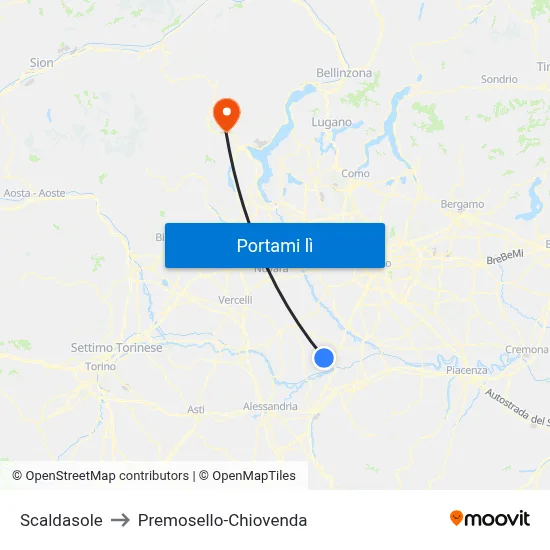 Scaldasole to Premosello-Chiovenda map