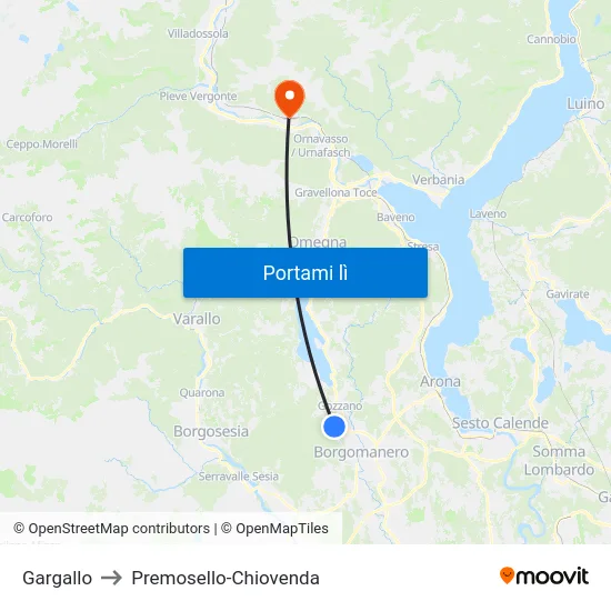 Gargallo to Premosello-Chiovenda map