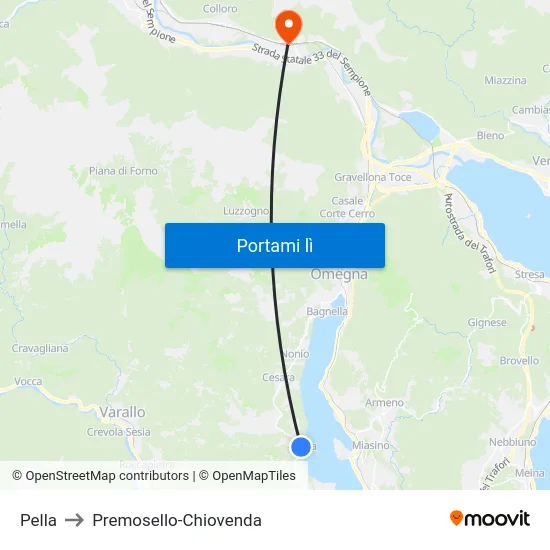 Pella to Premosello-Chiovenda map