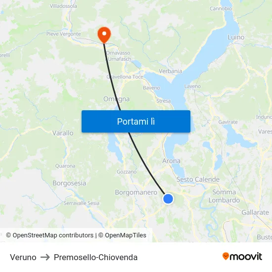 Veruno to Premosello-Chiovenda map