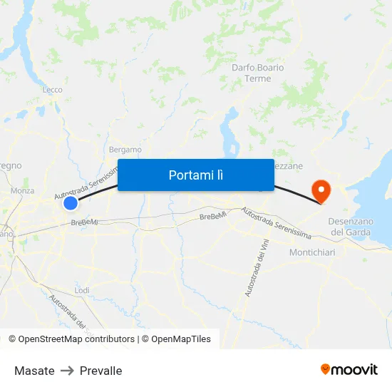 Masate to Prevalle map