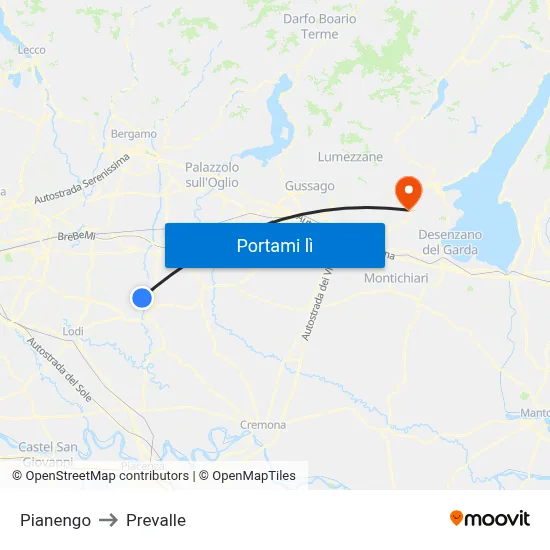 Pianengo to Prevalle map