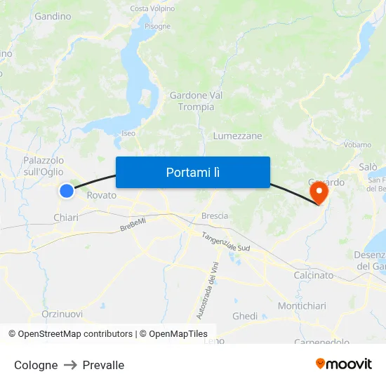 Cologne to Prevalle map