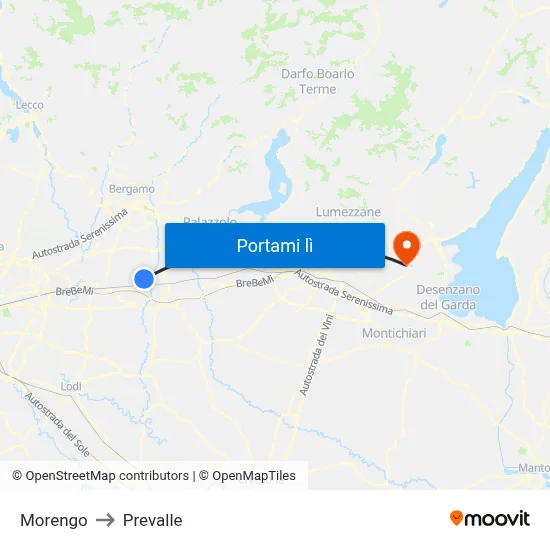 Morengo to Prevalle map