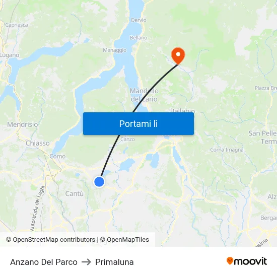 Anzano Del Parco to Primaluna map