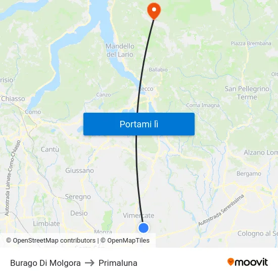 Burago Di Molgora to Primaluna map