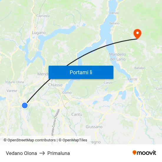 Vedano Olona to Primaluna map