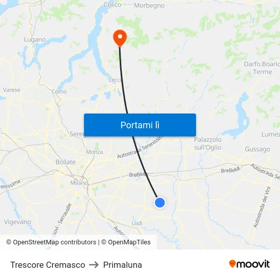 Trescore Cremasco to Primaluna map