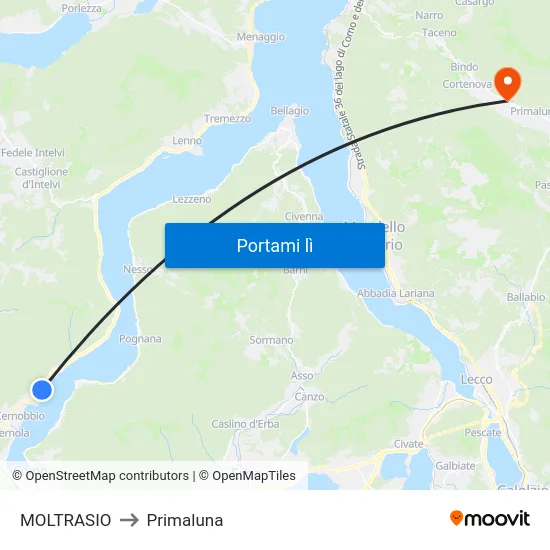 MOLTRASIO to Primaluna map