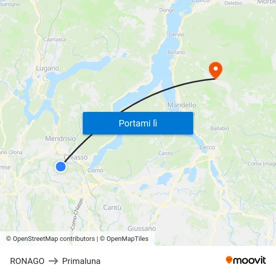 RONAGO to Primaluna map