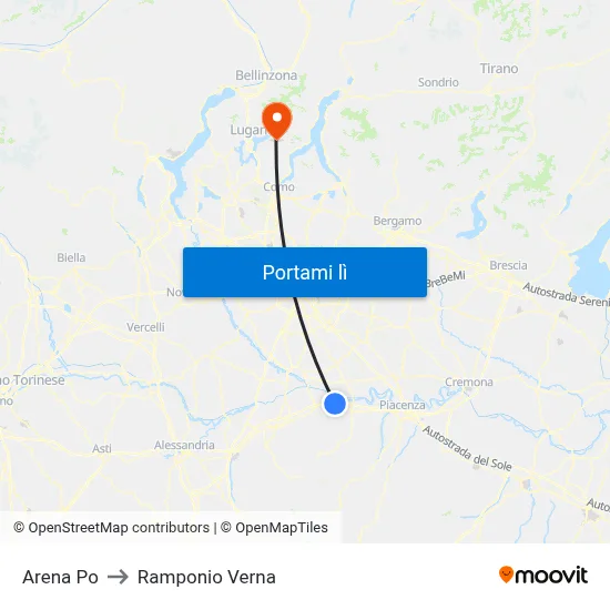 Arena Po to Ramponio Verna map