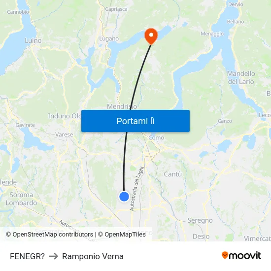 FENEGR? to Ramponio Verna map