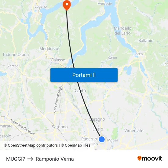 MUGGI? to Ramponio Verna map