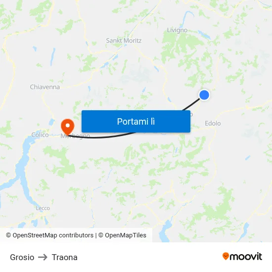 Grosio to Traona map