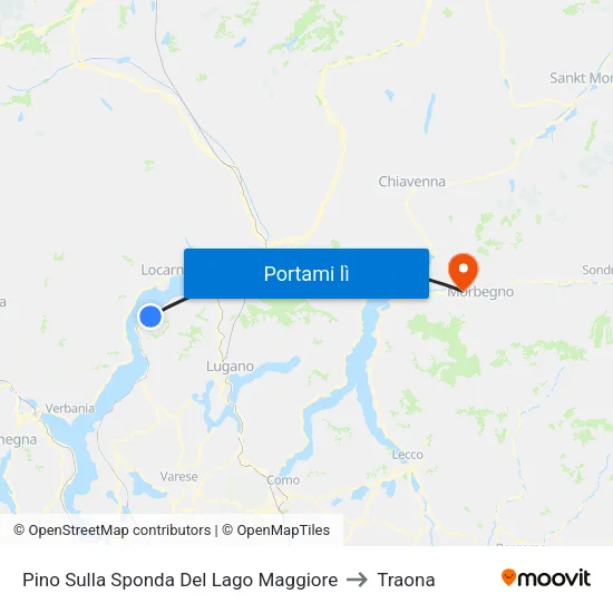 Pino Sulla Sponda Del Lago Maggiore to Traona map