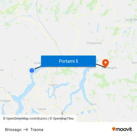 Brissago to Traona map