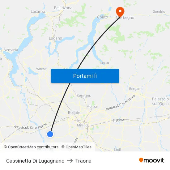 Cassinetta Di Lugagnano to Traona map