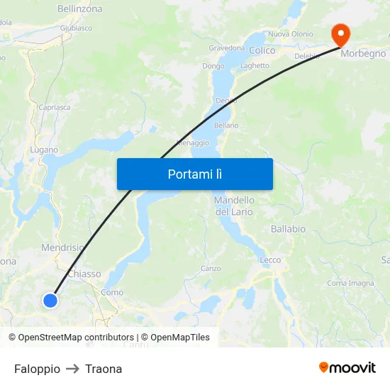 Faloppio to Traona map
