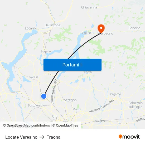 Locate Varesino to Traona map