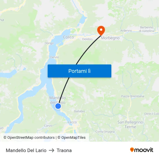 Mandello Del Lario to Traona map