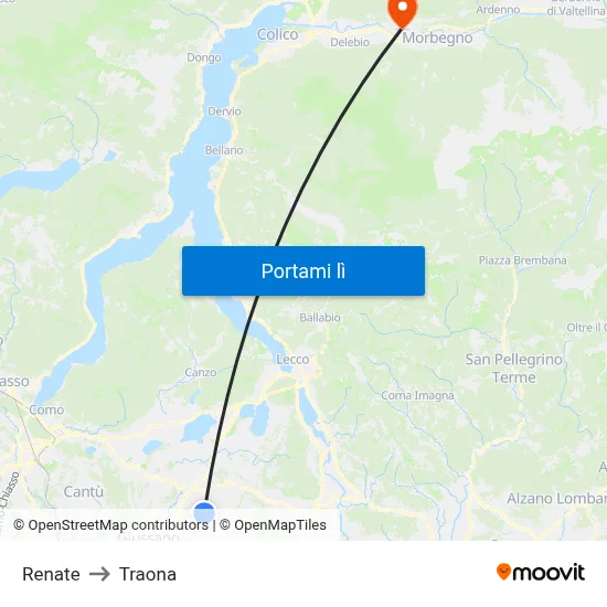 Renate to Traona map