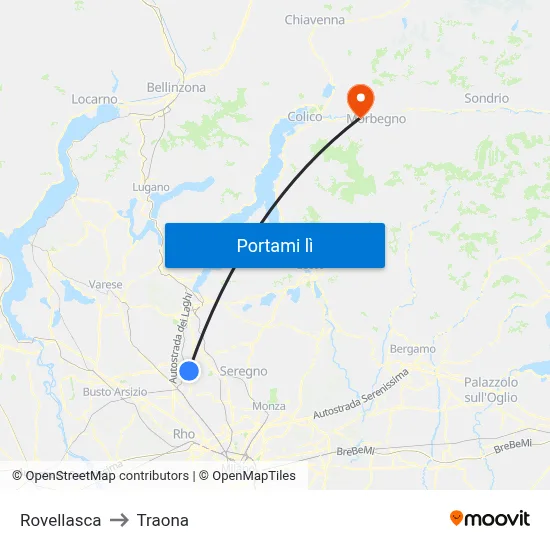 Rovellasca to Traona map