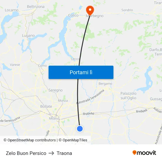 Zelo Buon Persico to Traona map