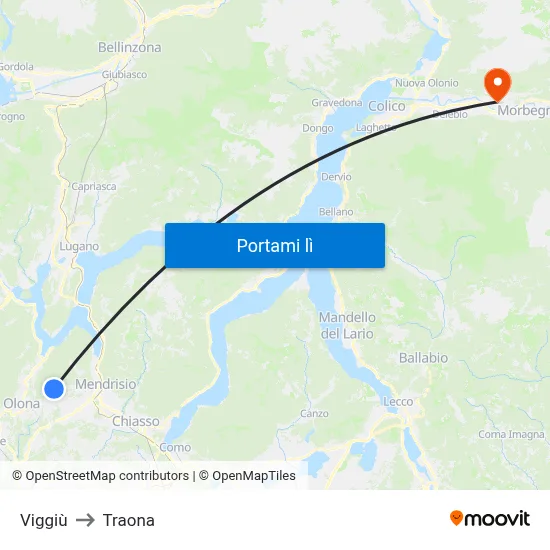 Viggiù to Traona map