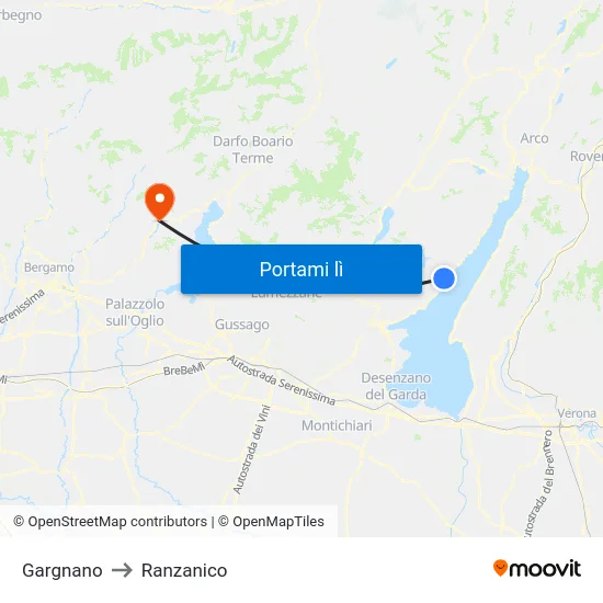 Gargnano to Ranzanico map