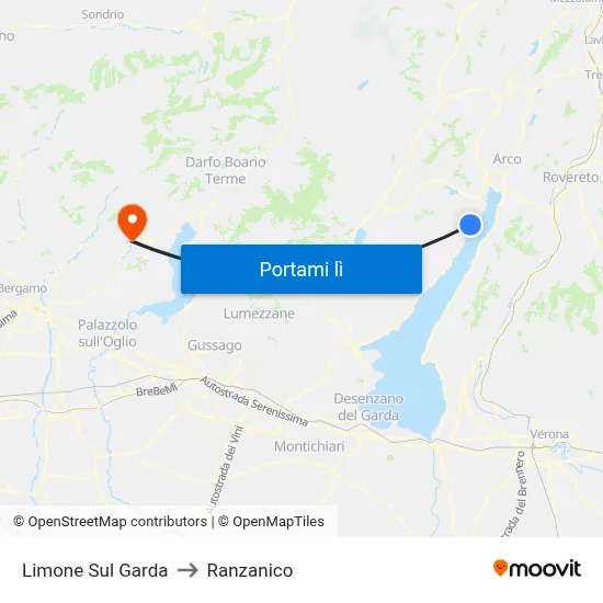 Limone Sul Garda to Ranzanico map