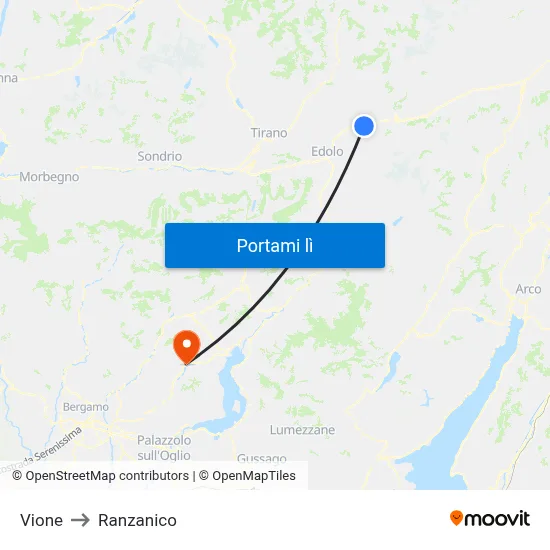 Vione to Ranzanico map