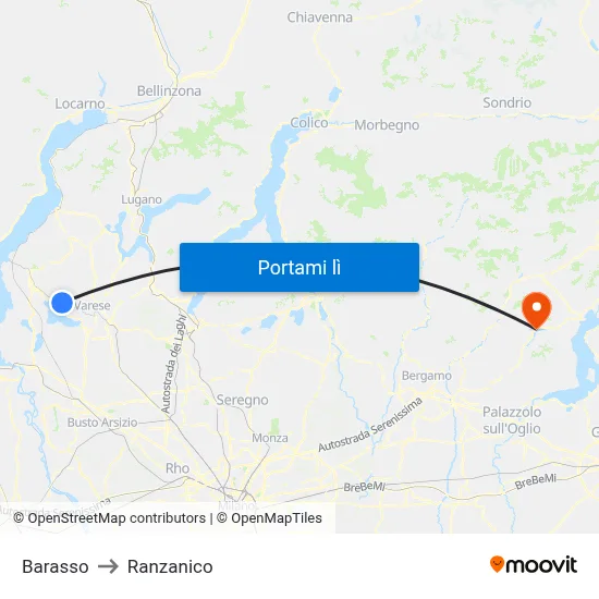 Barasso to Ranzanico map