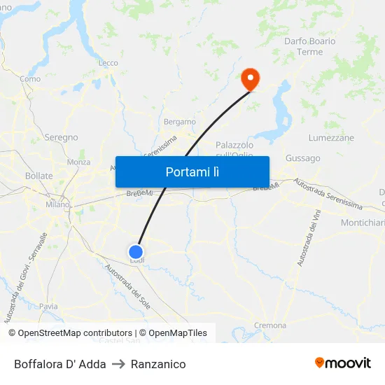 Boffalora D' Adda to Ranzanico map