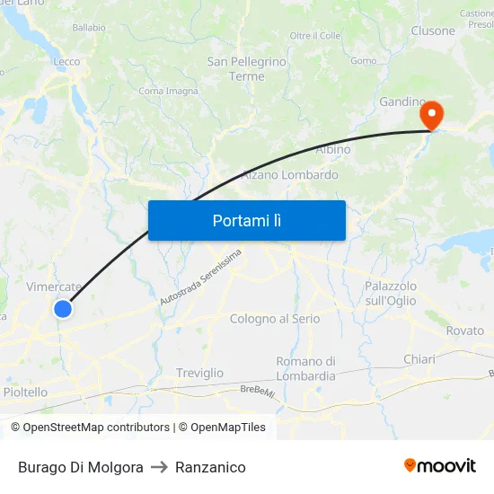 Burago Di Molgora to Ranzanico map