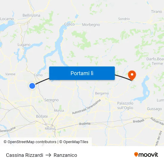 Cassina Rizzardi to Ranzanico map