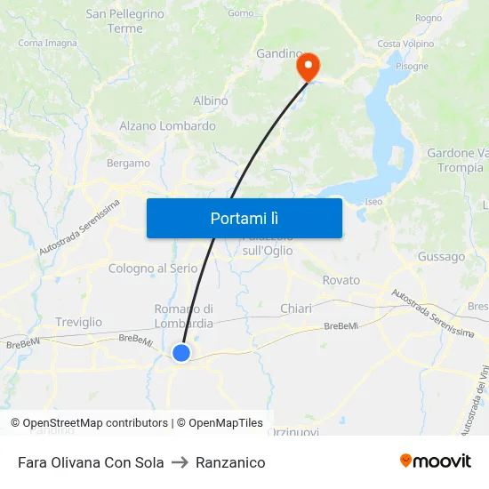 Fara Olivana Con Sola to Ranzanico map
