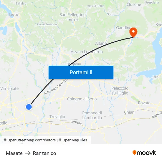 Masate to Ranzanico map