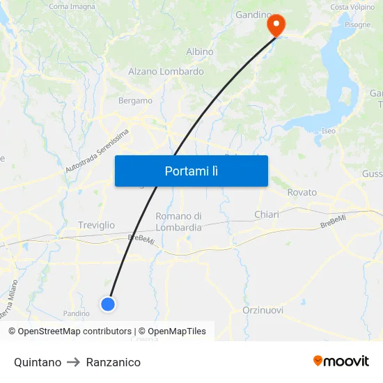 Quintano to Ranzanico map