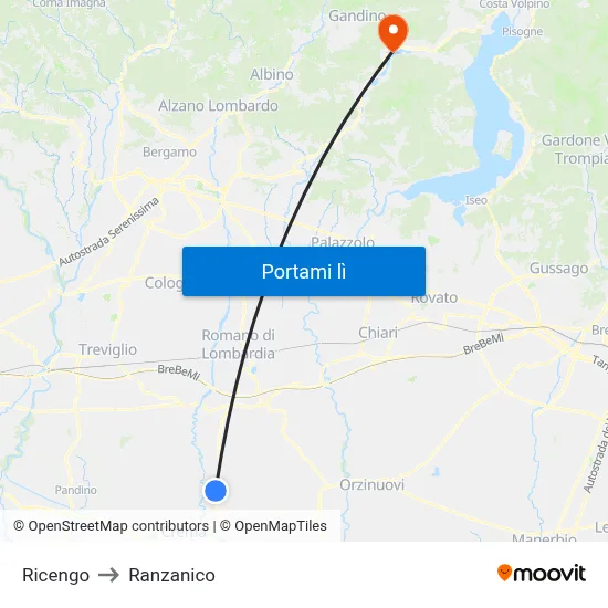 Ricengo to Ranzanico map