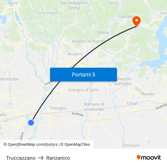 Truccazzano to Ranzanico map