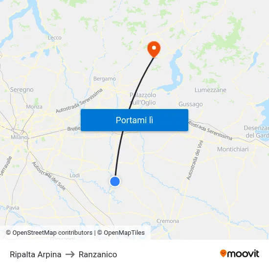 Ripalta Arpina to Ranzanico map