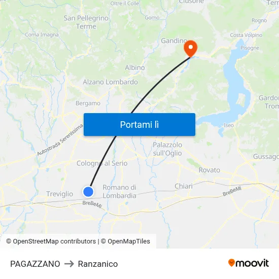 PAGAZZANO to Ranzanico map