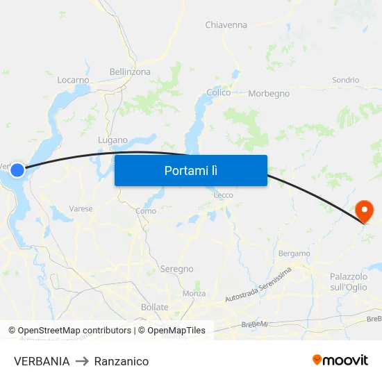 VERBANIA to Ranzanico map