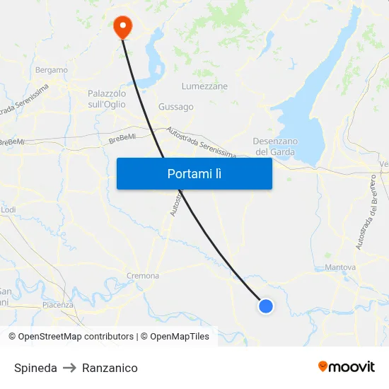 Spineda to Ranzanico map