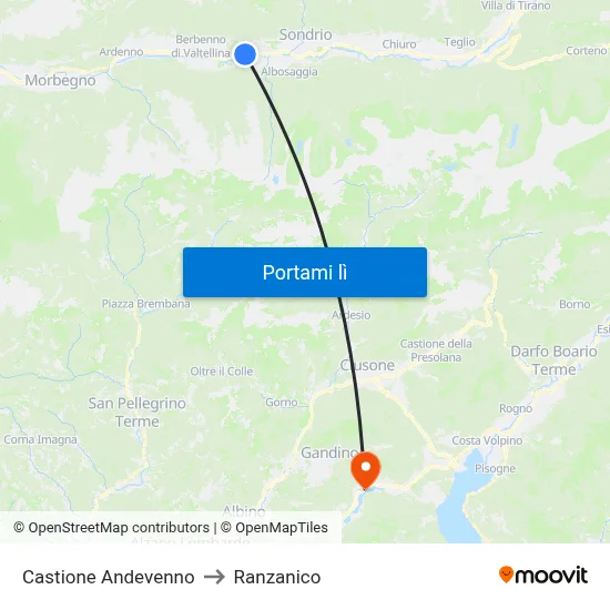 Castione Andevenno to Ranzanico map