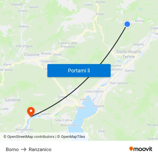 Borno to Ranzanico map