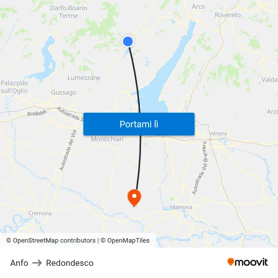 Anfo to Redondesco map