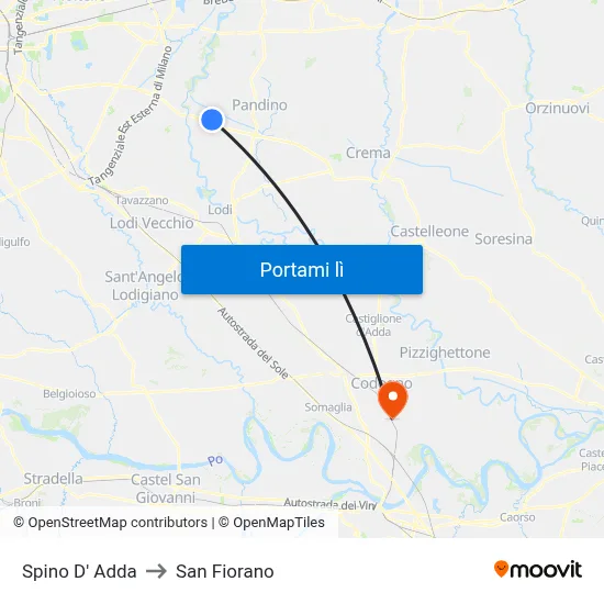 Spino D' Adda to San Fiorano map