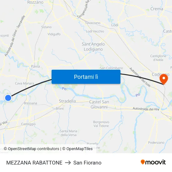 MEZZANA RABATTONE to San Fiorano map